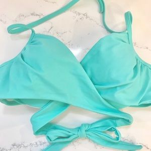 Victoria’s Secret Wrap Bikini Top Aqua 36B